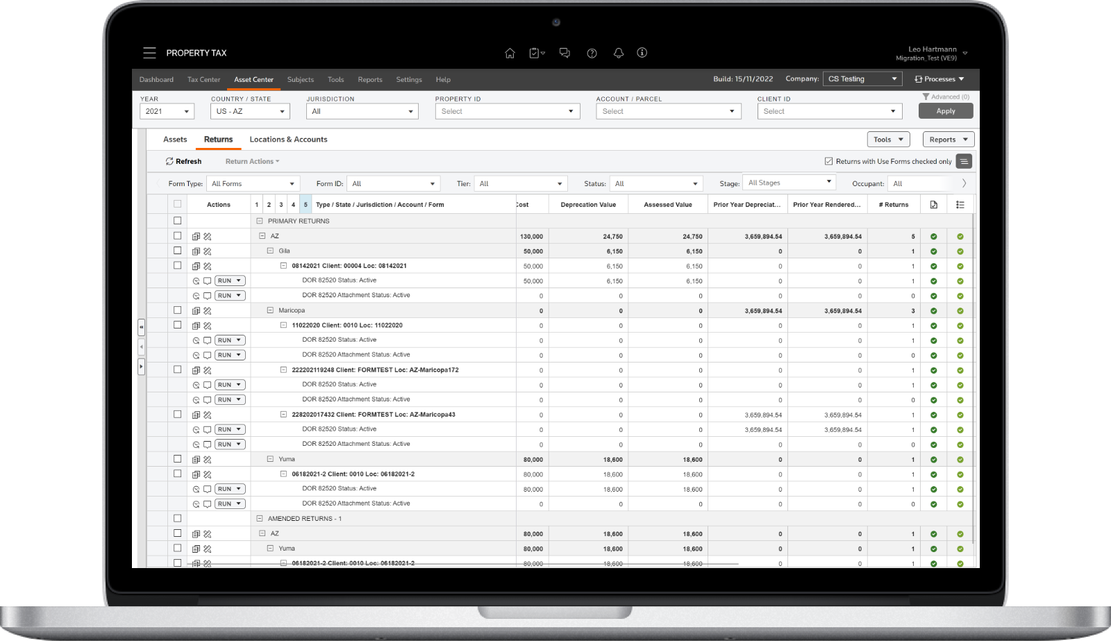 OPT returns tab