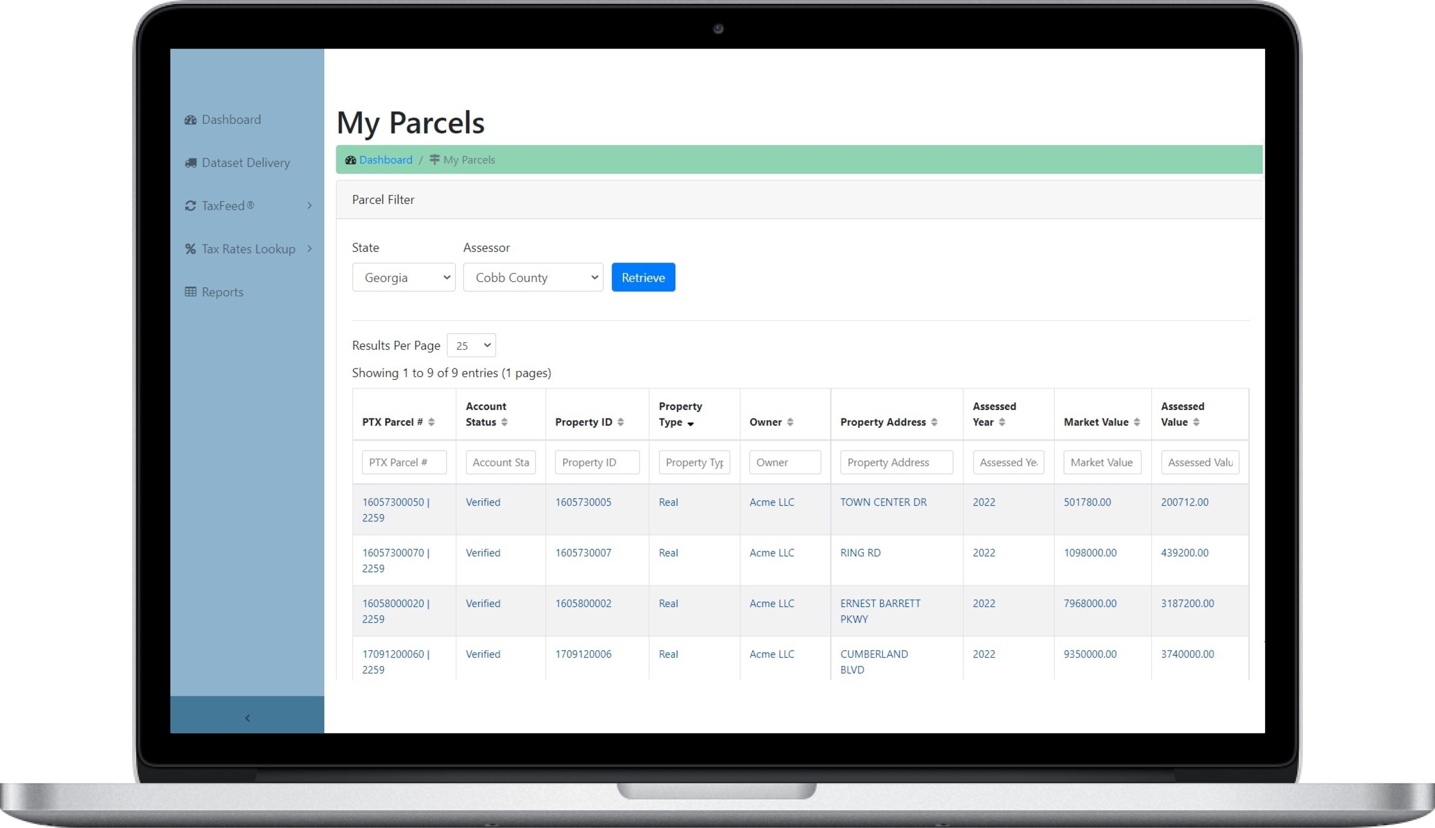 TaxFeed parcel data